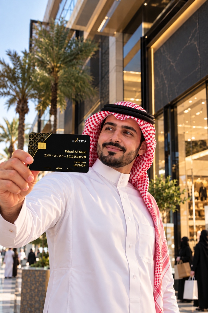 حامل بطاقة إنفستيا الرقمية لمزايا الأعمال